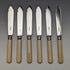 British Vintage Resin Handle Fish Cutlery 6 Pair Set in Wooden Box Cooper Brothers